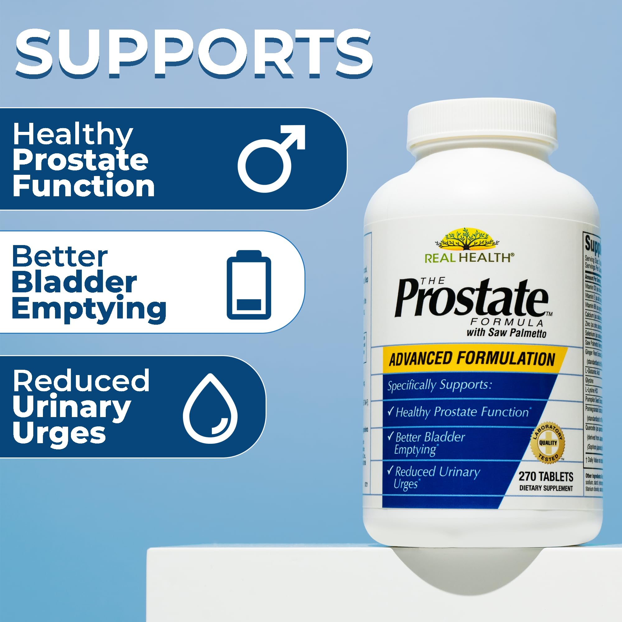 Real Health Prostate Formula capsules provide a convenient daily routine.