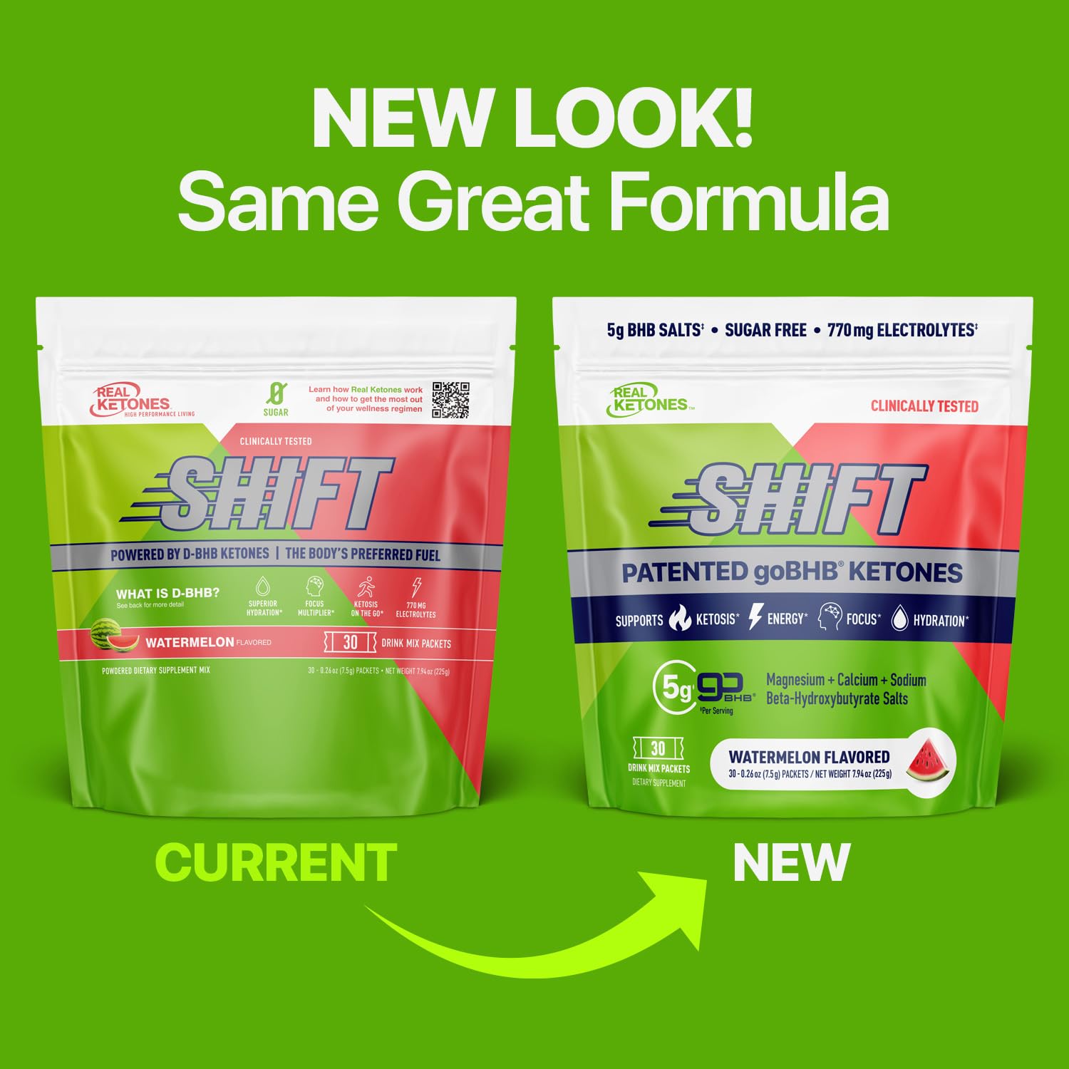 Real Ketones BHB scoop dispensing powder for quick mix and hydration.
