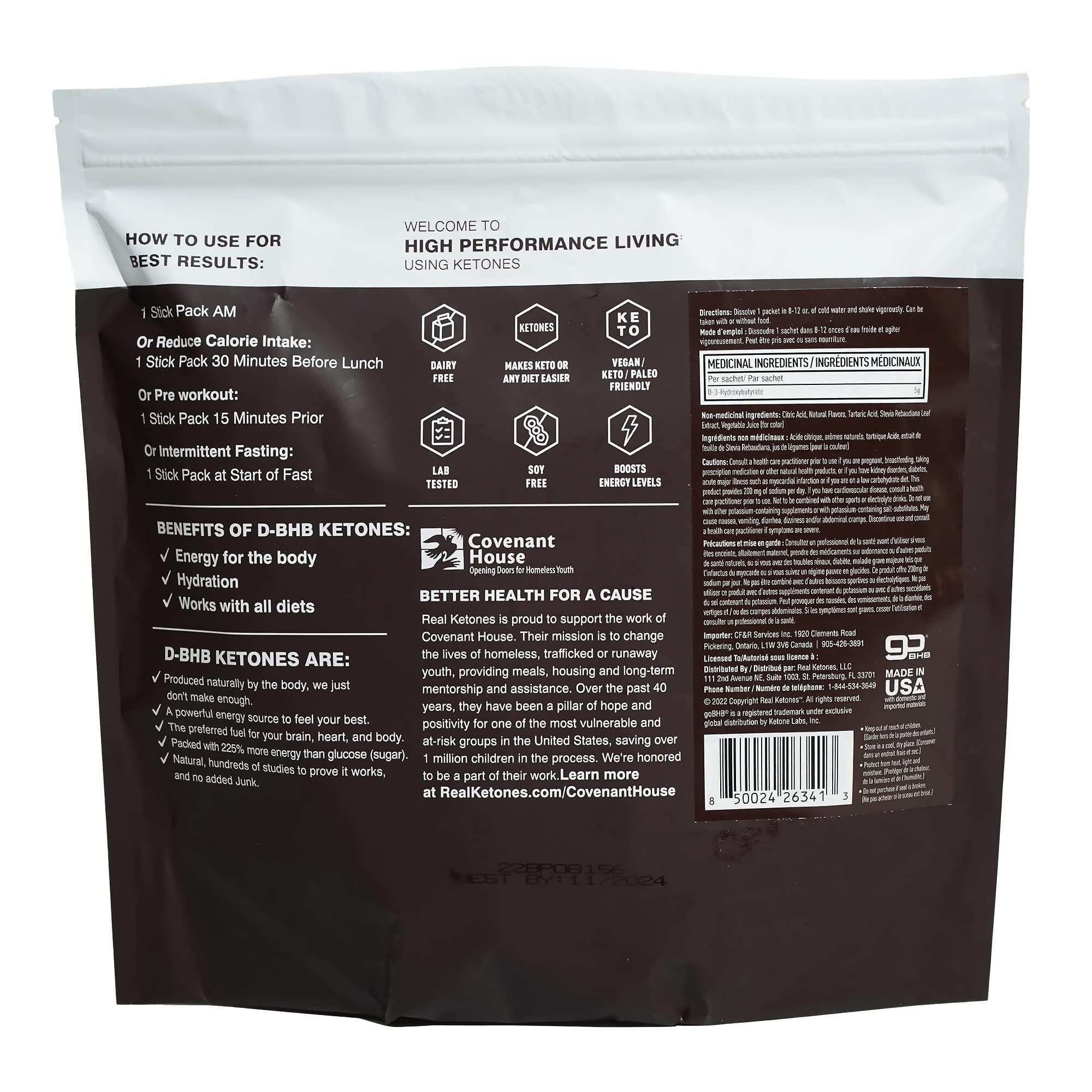 Real Ketones black cherry flavor sachet for keto-friendly taste