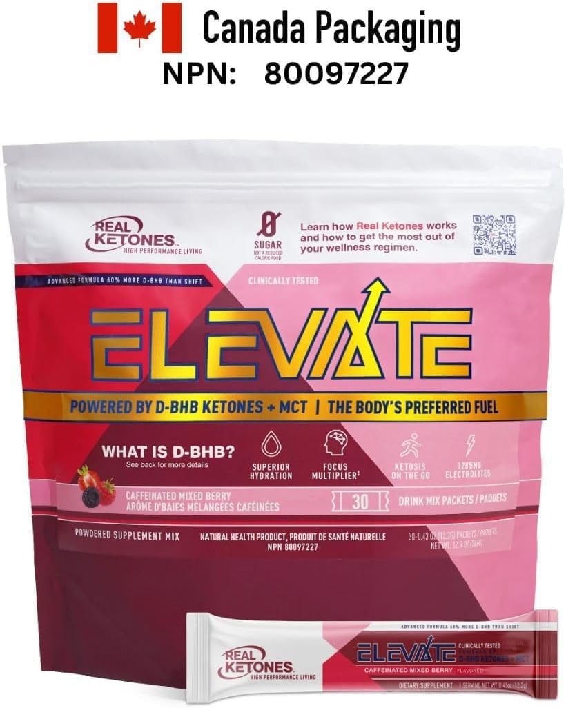 Real Ketones mixed-berry cup suggests quick mix and sip ketone support.