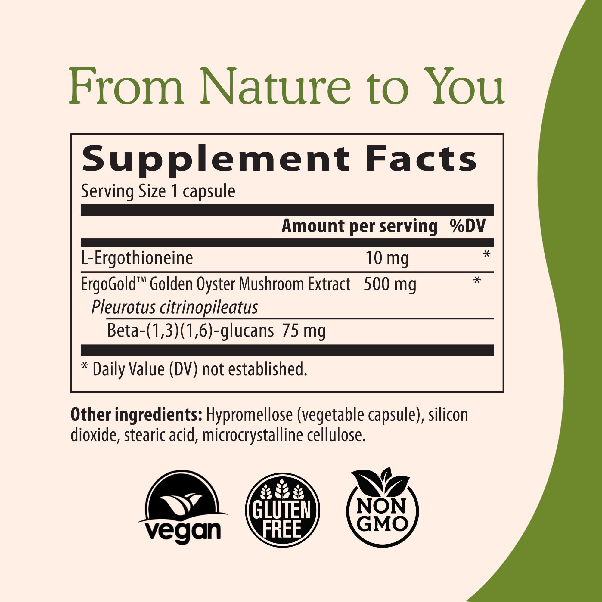 Lab test report showing beta-glucans content for Real Mushrooms product