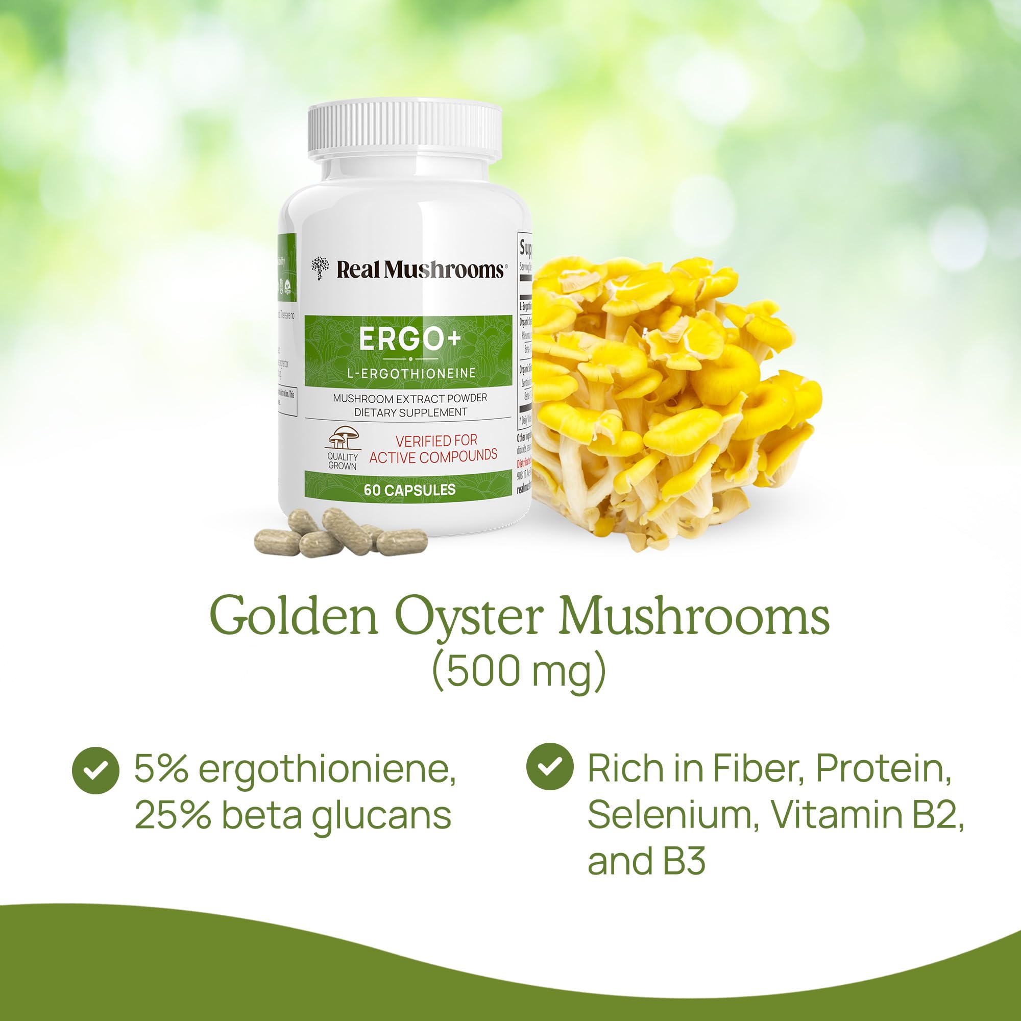 Hand pouring Real Mushrooms capsules into food or drink