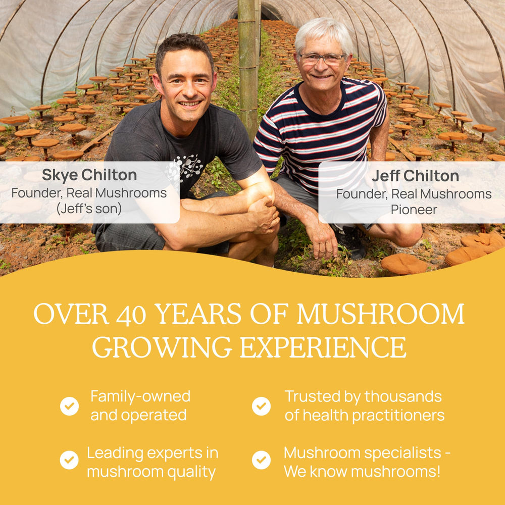 Real Mushrooms Tremella packaging with serving guidance for easy daily use.