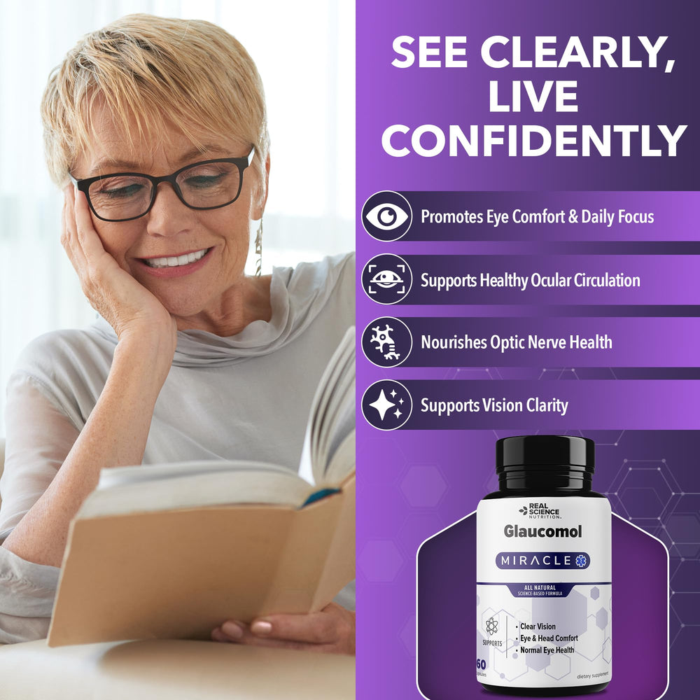 Real Science Glaucomol Miracle capsules show simple two-per-day routine for eye support