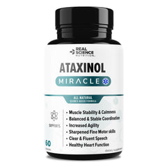 Real Science Nutrition Ataxinol Miracle bottle for daily balance support.