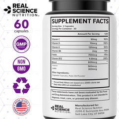 Real Science Nutrition Carpal Miracle clean-label bottle on desk without artificial additives.