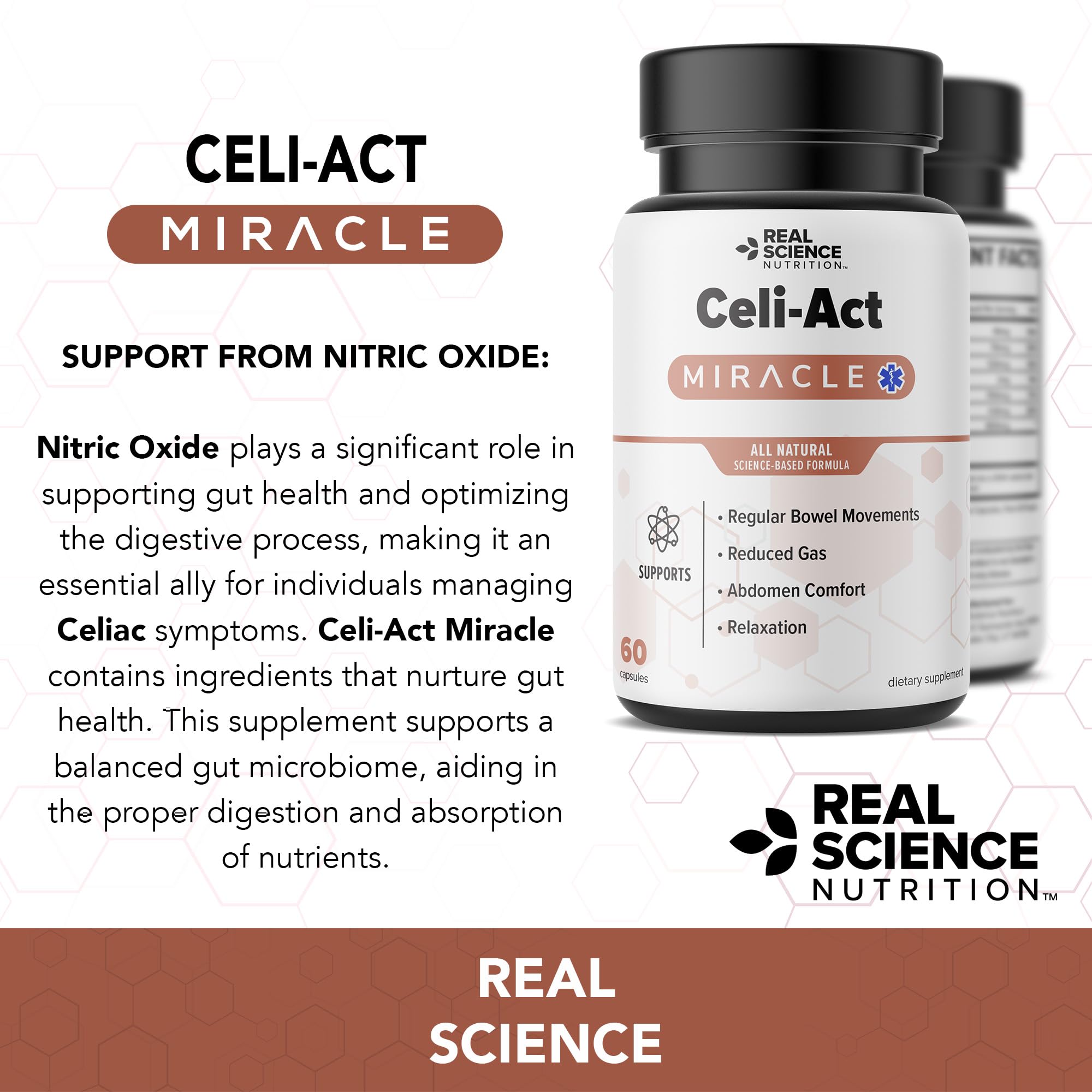 Real Science Nutrition Celi-Act Miracle ingredient chart highlights natural nutrients