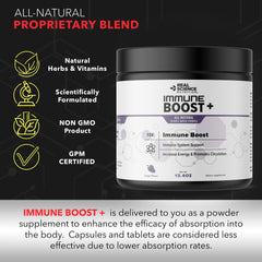 Real Science Nutrition Immune Boost Plus being stirred into a beverage