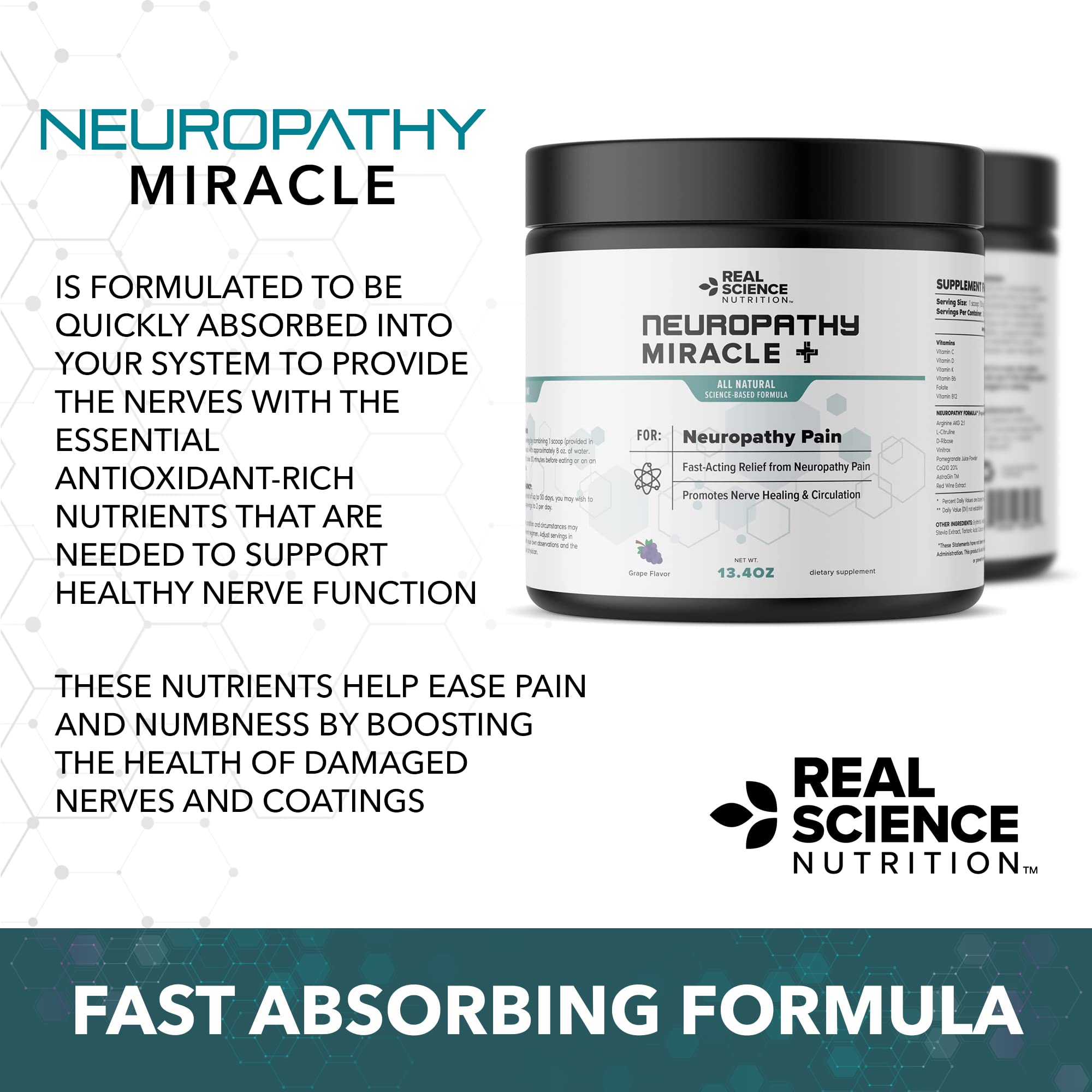 Neuropathy Miracle dissolving in water for easy daily consumption.