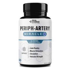 Real Science Nutrition PADM bottle on desk for daily circulation support.