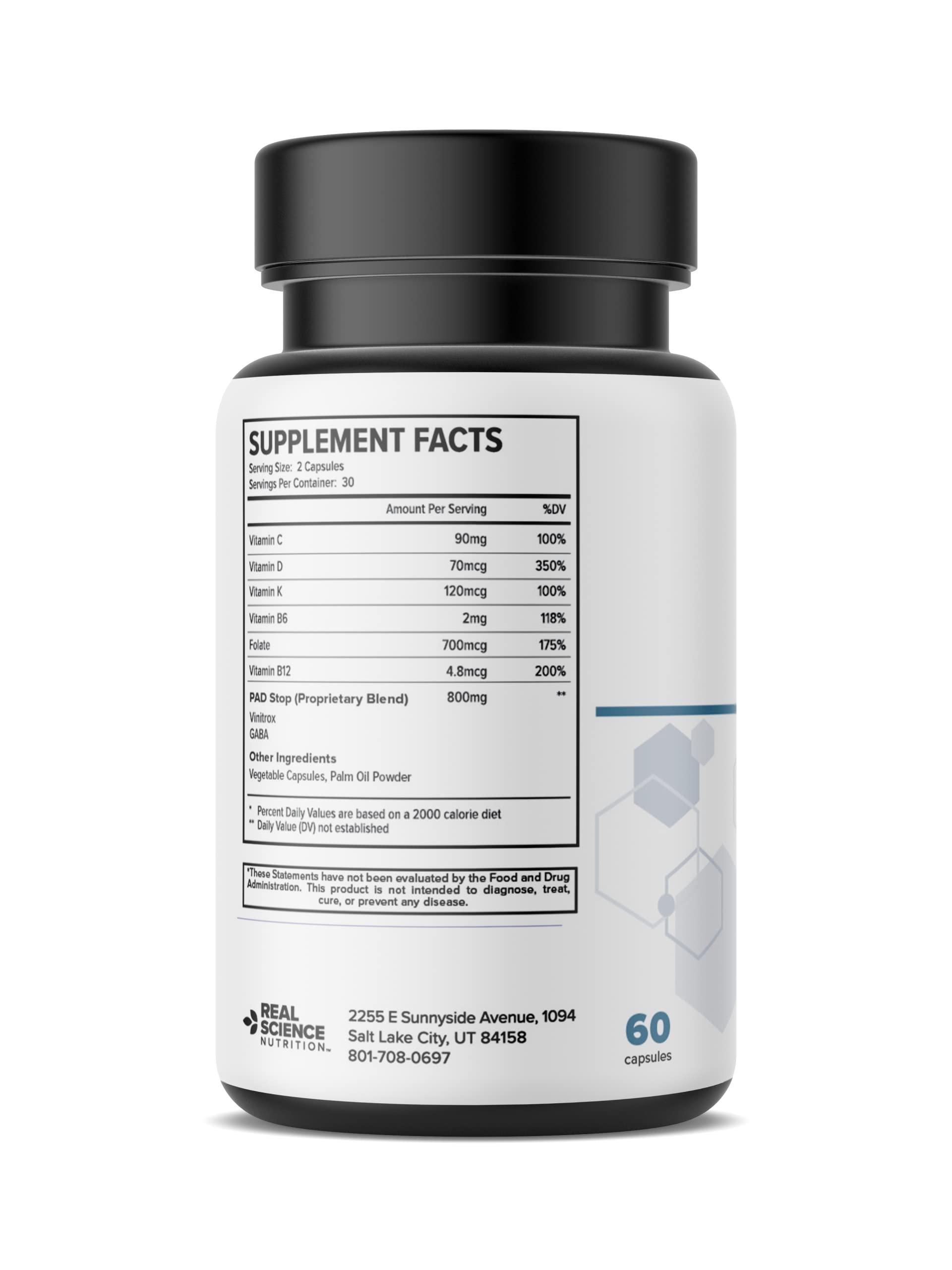 Real Science Nutrition PADM box packaging highlights premium quality.