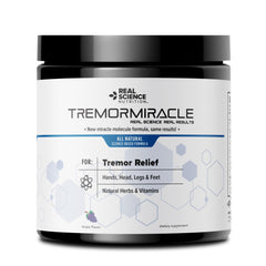 Real Science Nutrition Tremor Miracle grape powder with scoop for easy daily intake.