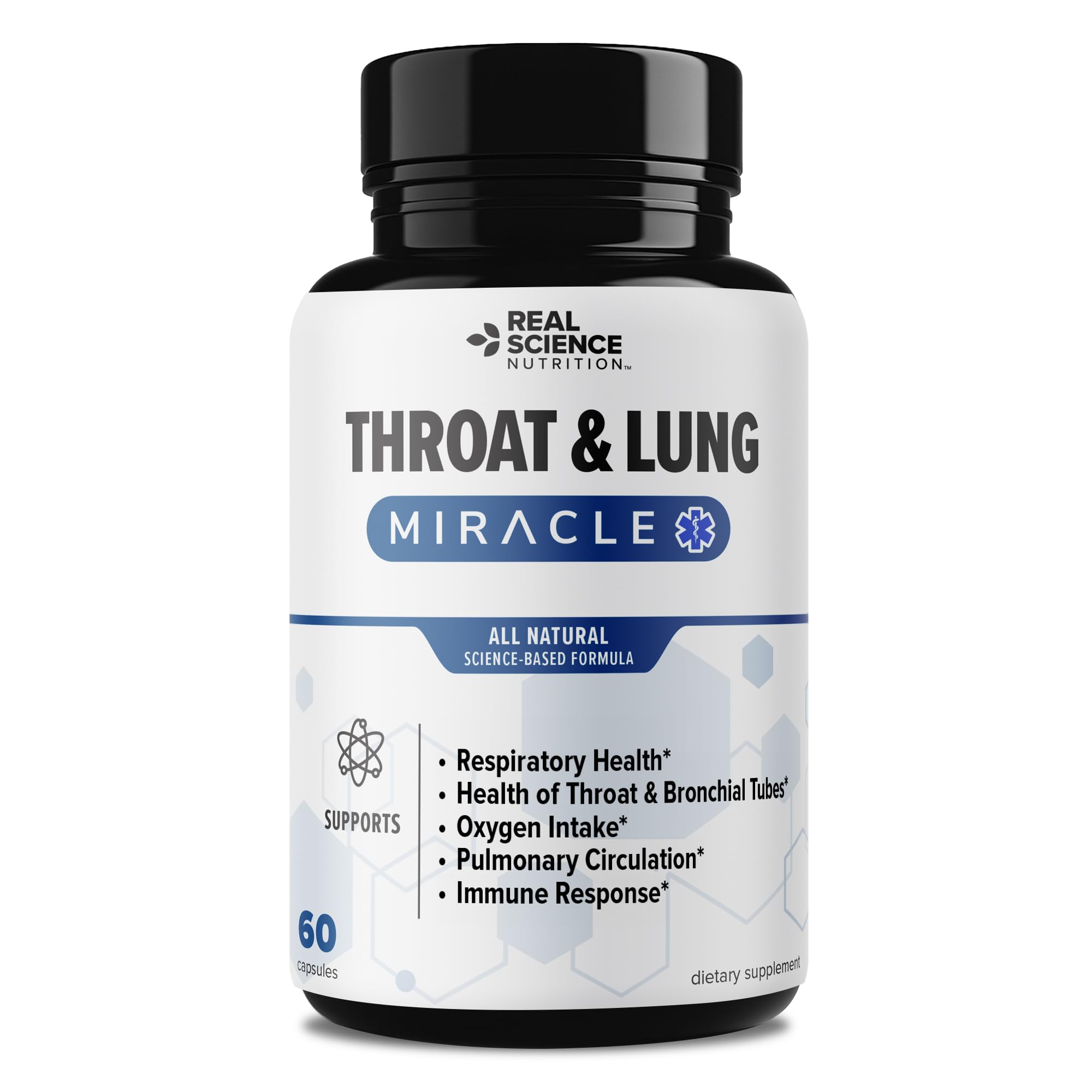 Real Science Throat & Lung Detox bottle shown for daily mucus support.