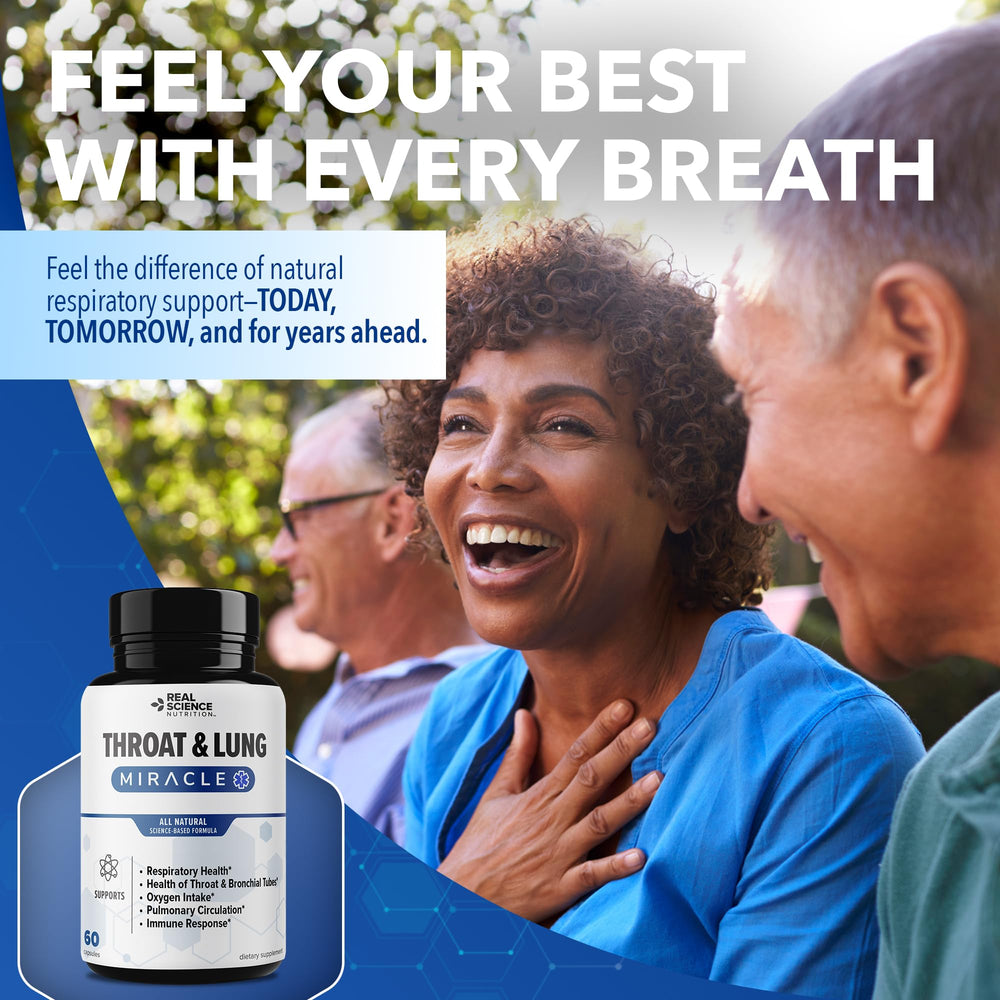 Real Science Throat & Lung Detox packaging box for daily use.