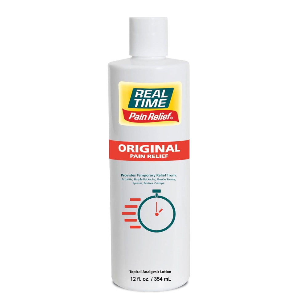 Real Time Pain Relief 12oz bottle shows quick targeted relief