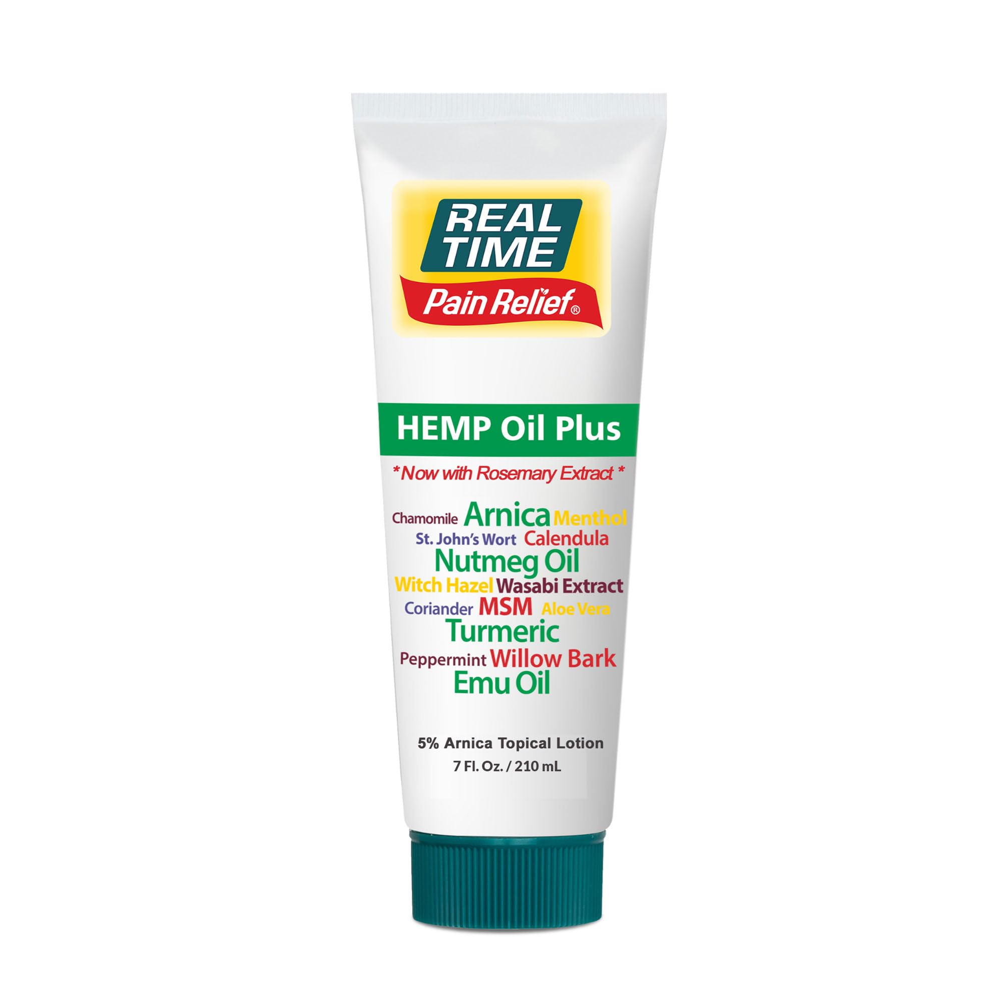 Real Time Pain Relief Hemp Oil Plus bottle close-up showing quick absorption
