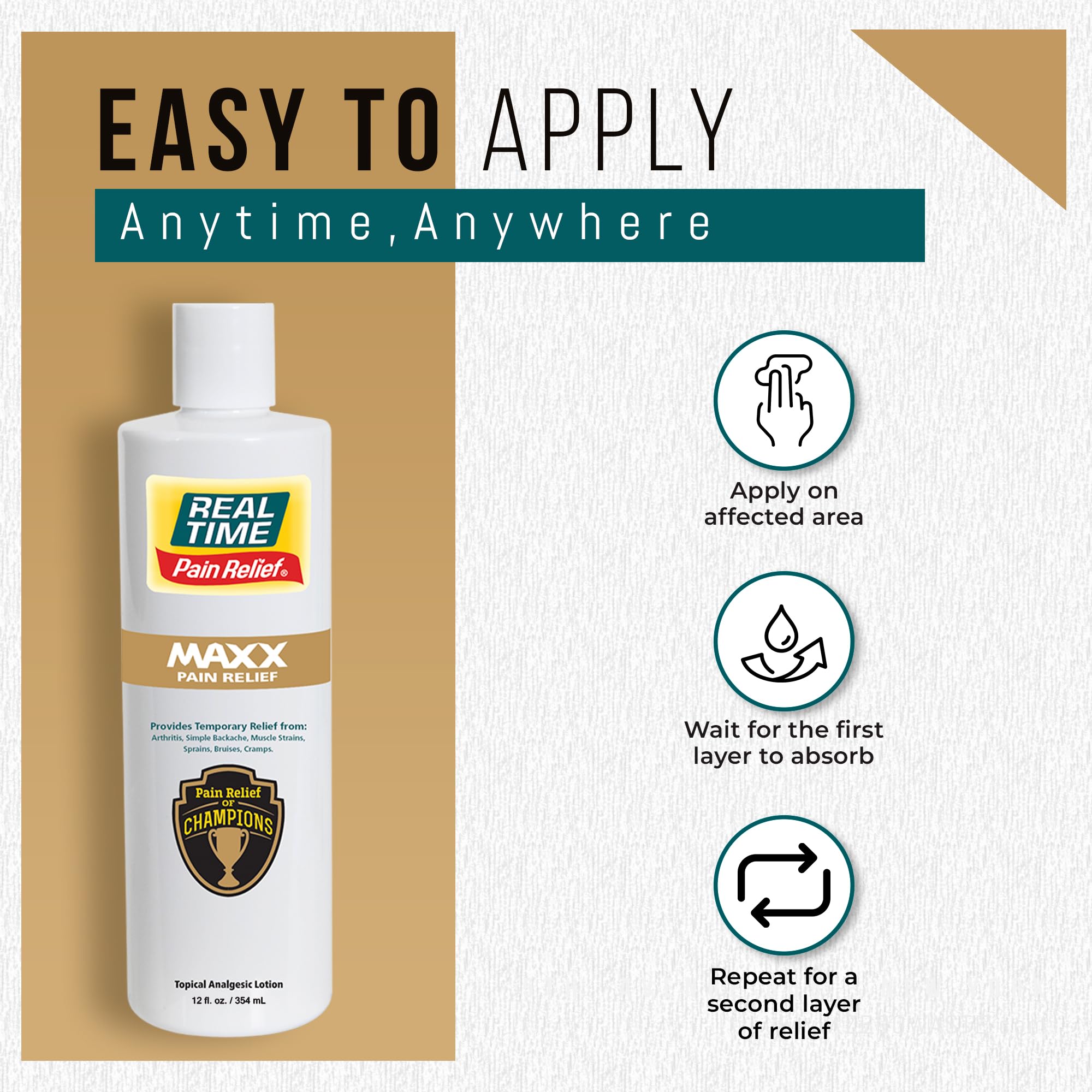 Real Time Pain Relief MAXX close-up of Arnica and Menthol ingredients.