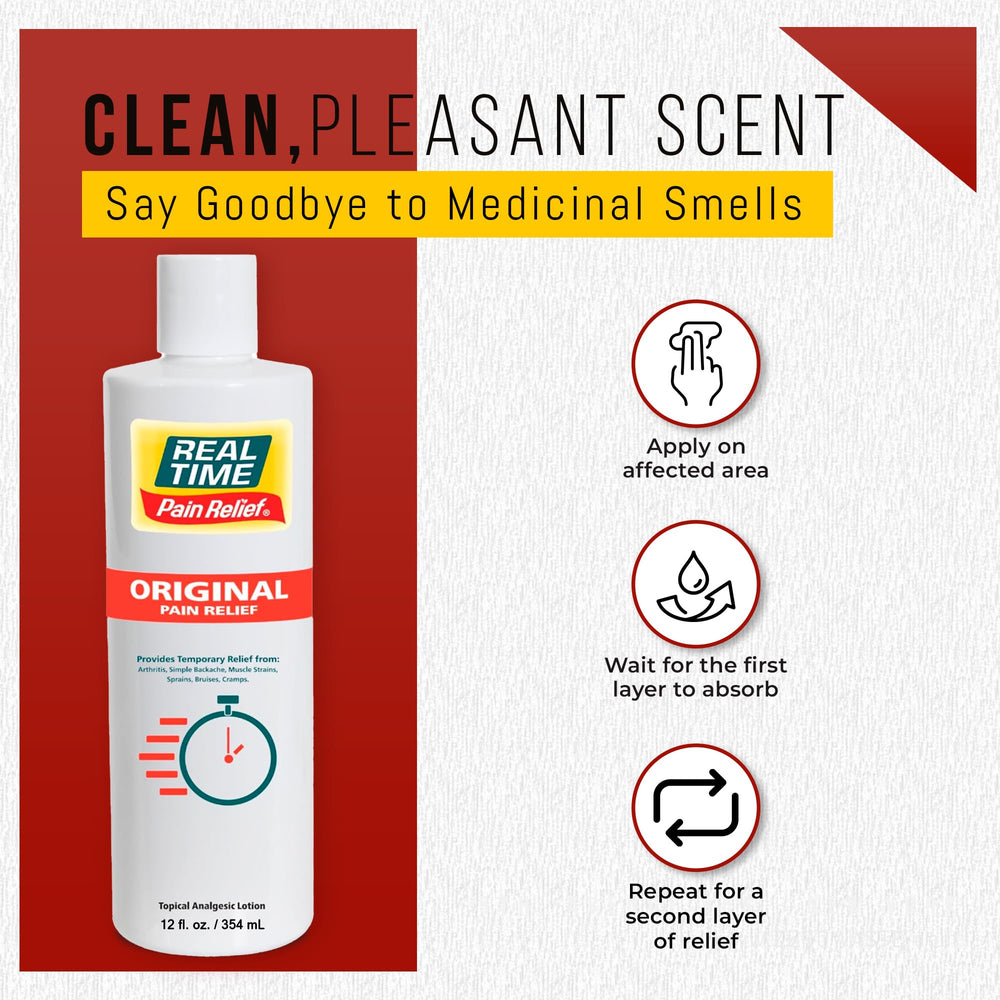 Real Time Pain Relief non-greasy texture shows quick absorption on skin