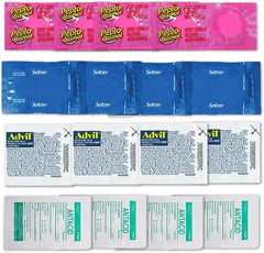 Real Vitamins travel kit ibuprofen packets for on-the-go relief during travel.