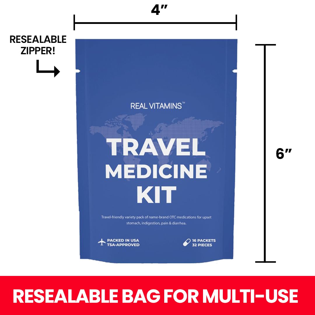 Real Vitamins travel kit TSA-approved packaging fits carry-ons.