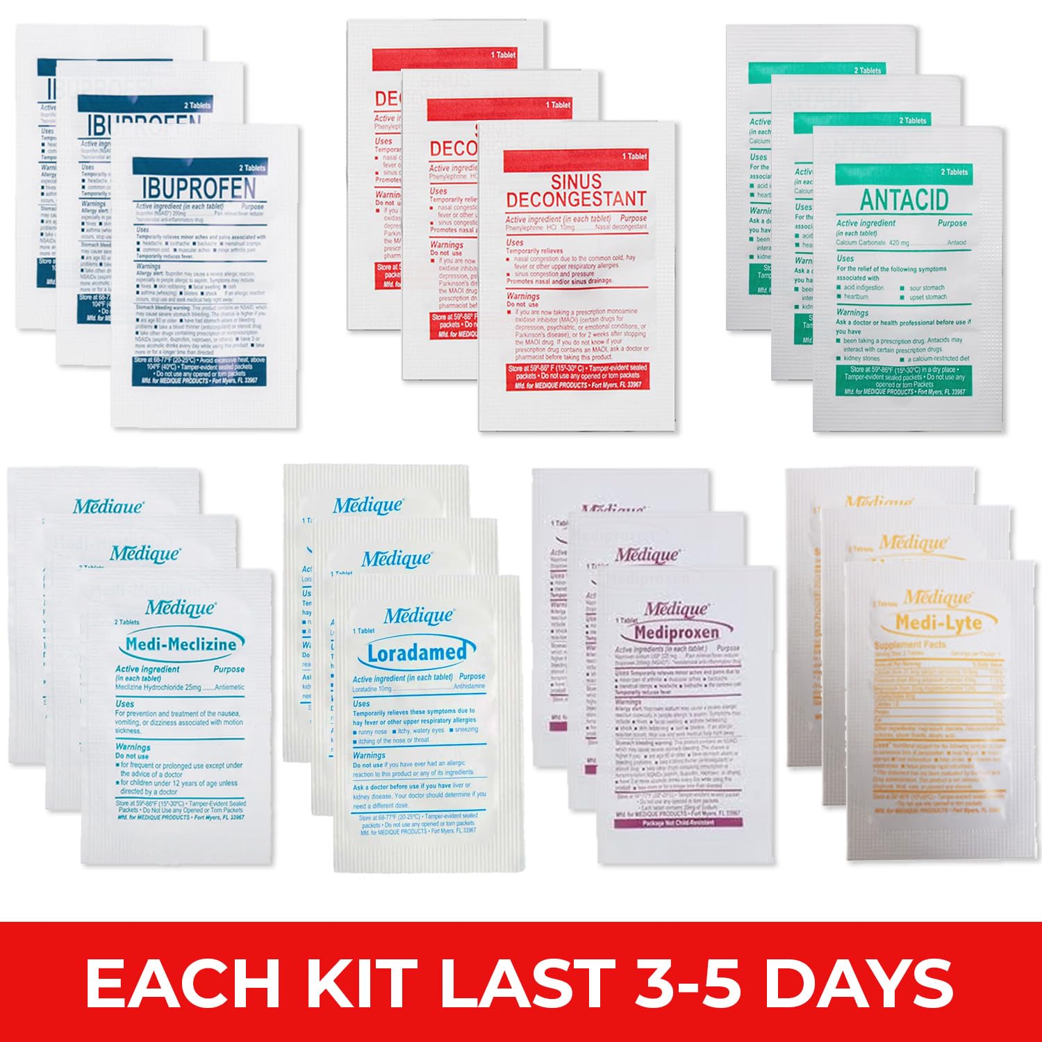 Real Vitamins Travel RX kit with ibuprofen for fast, on-the-go relief.