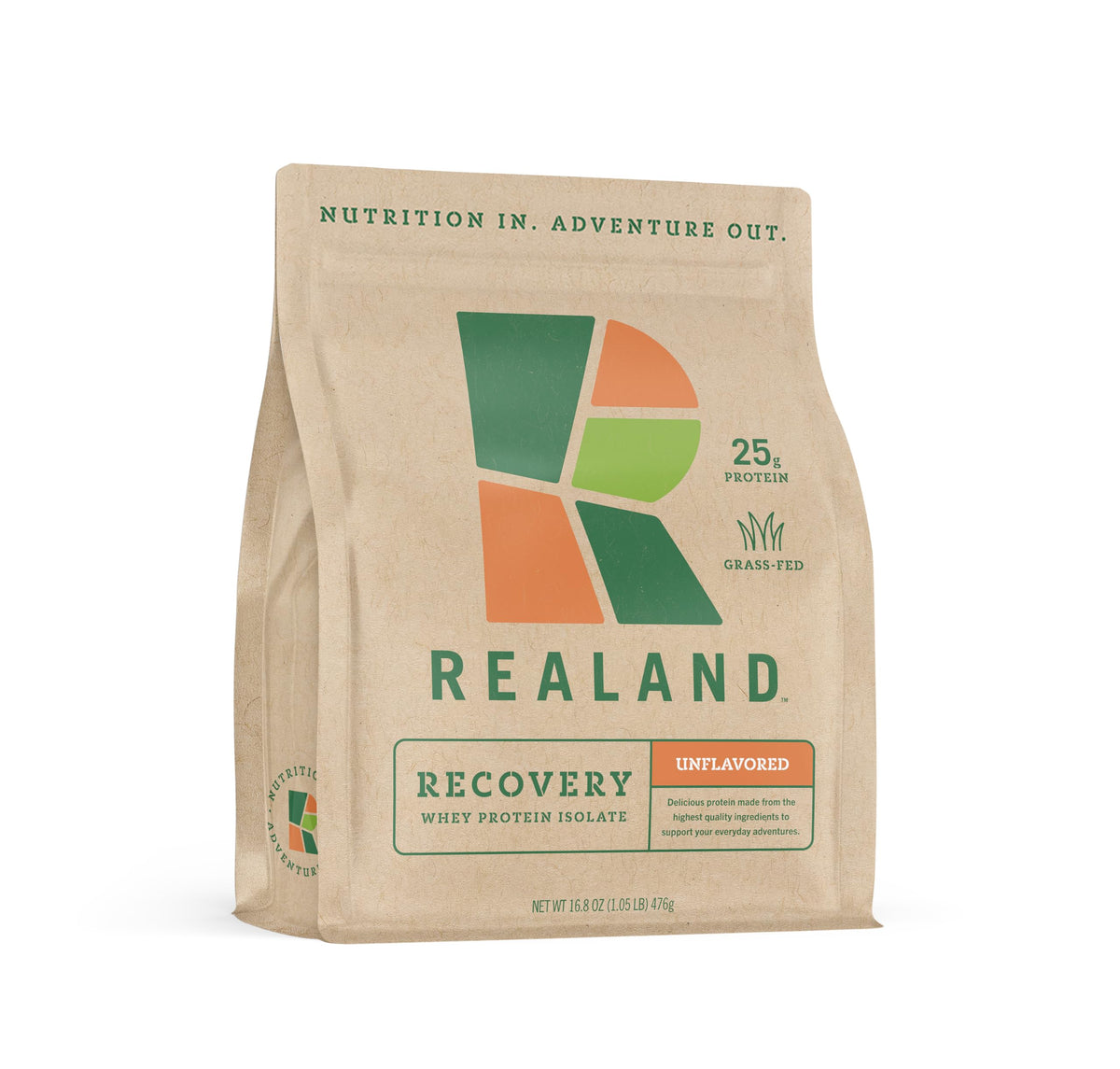 Realand Recovery protein bottle with scoop for post-workout fueling