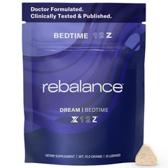 Rebalance Dream bottle-front view promotes a calm mind for easier bedtime routines.