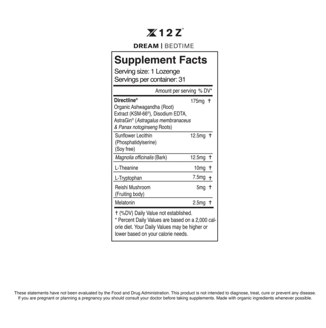 Close-up of Dream lozenges highlighting fast-acting mint dissolution for sleep support.