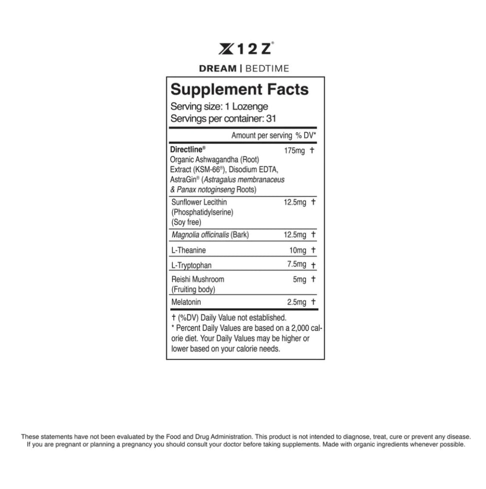 Close-up of Dream lozenges highlighting fast-acting mint dissolution for sleep support.