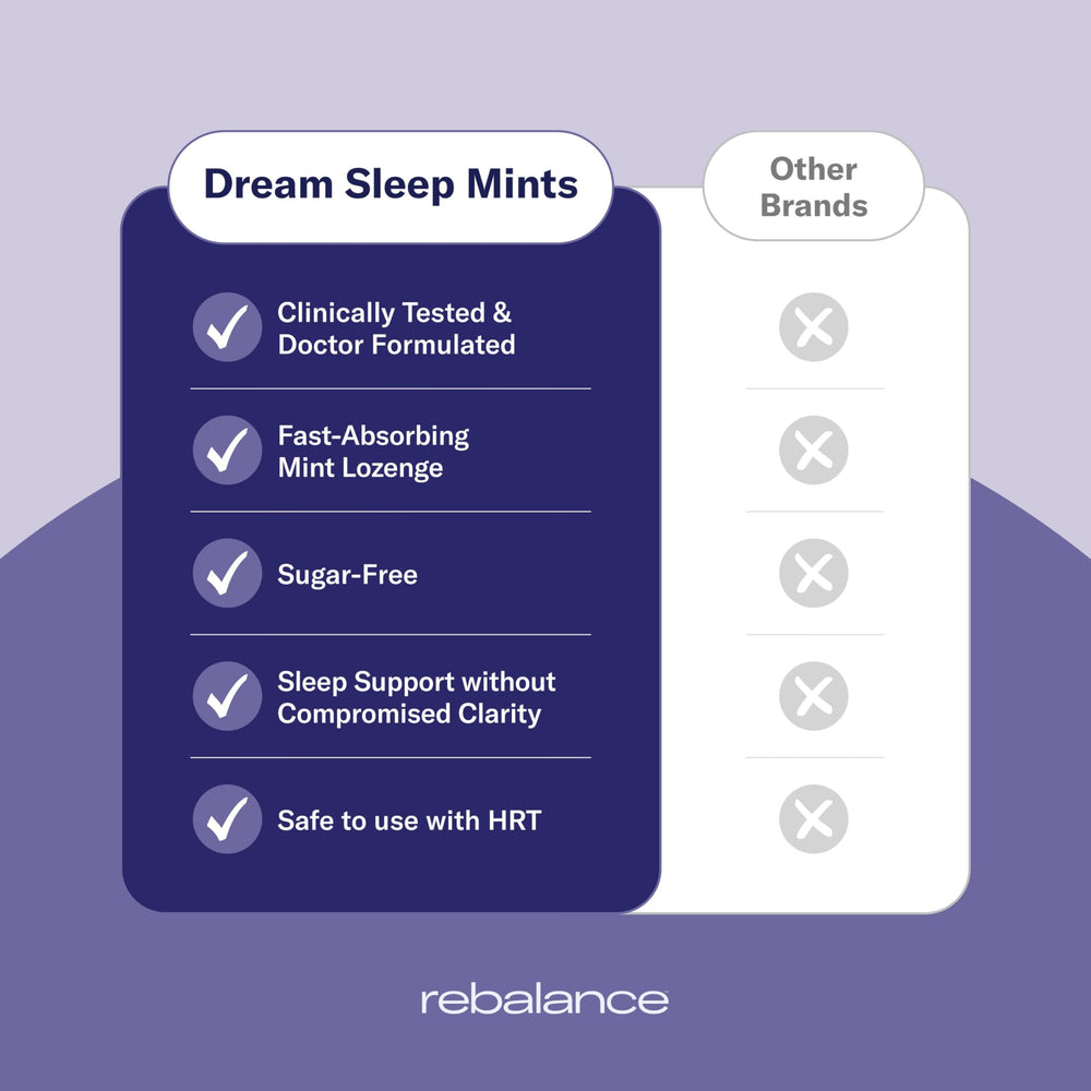 No-sugar Dream lozenge label emphasizes sugar-free formula for mindful nighttime snacking.