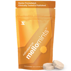 Rebalance Mellomints bottle front for daily calm and focus on the go.