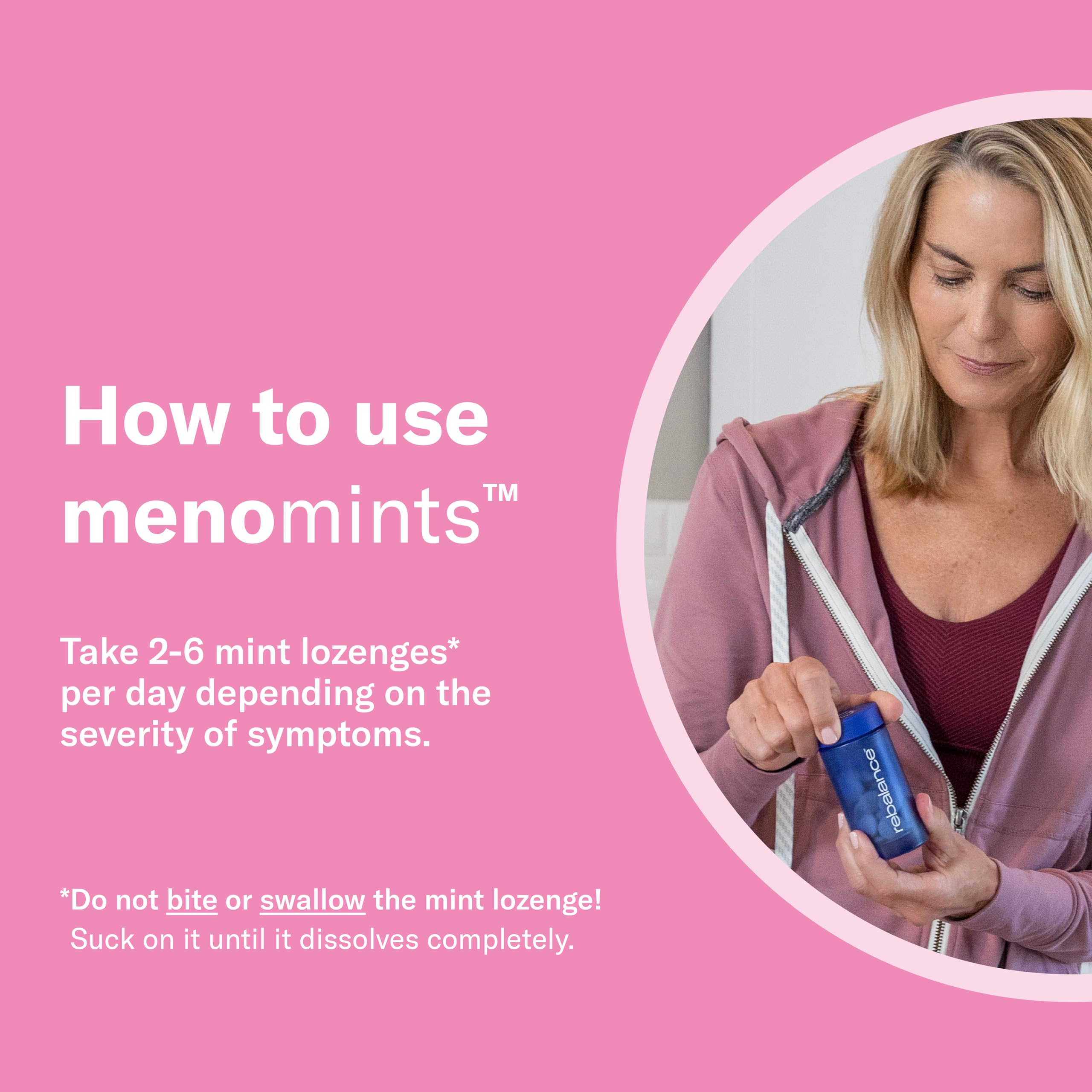 Rebalance MenoMints packaging on display for on-the-go use