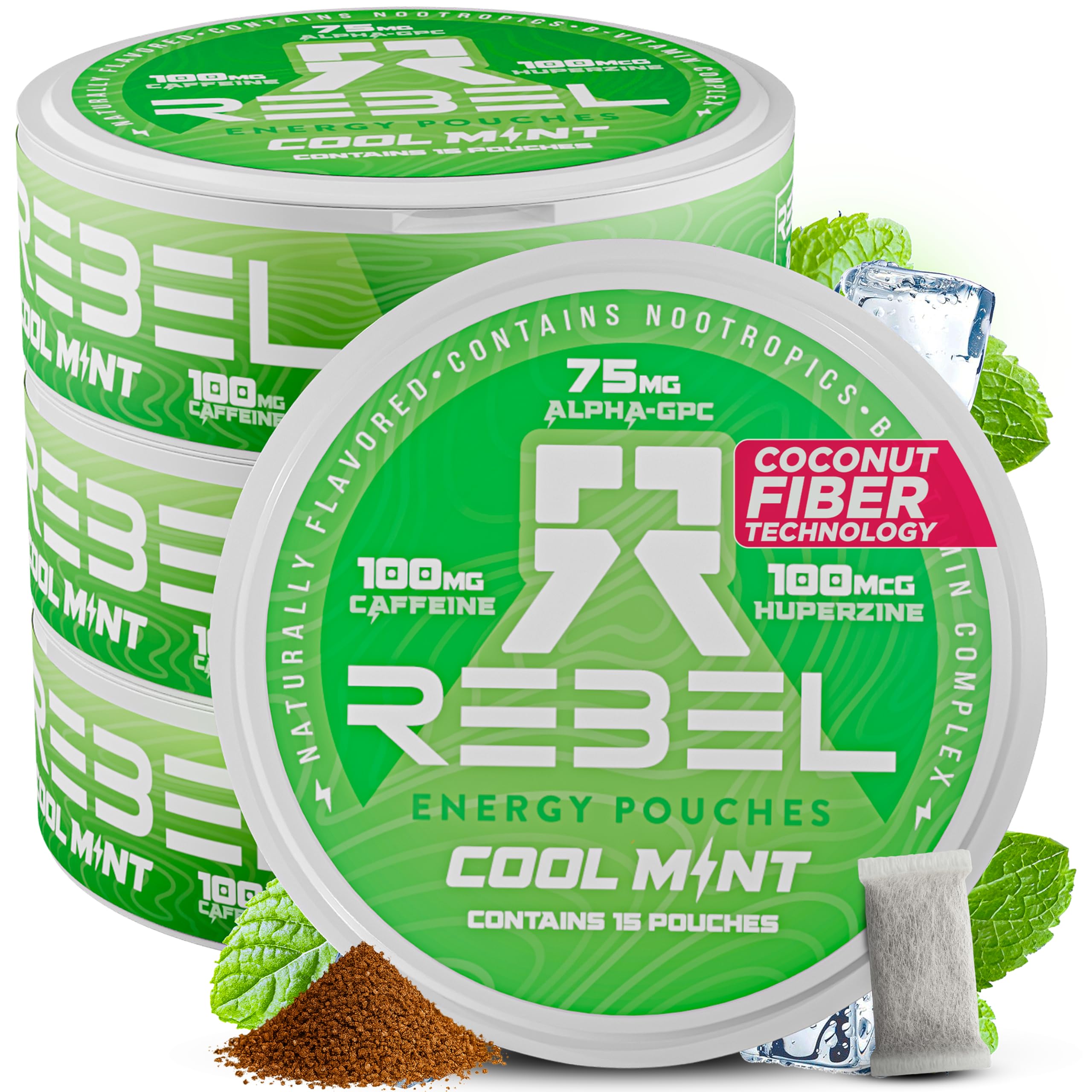 Rebel Energy Pouch tin with cool mint for on-the-go focus