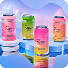 Recess Mood 12-pack variety display for trying flavors.