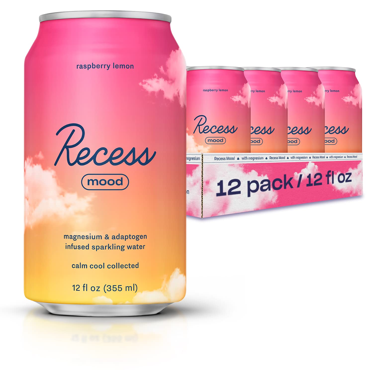 Recess Mood magnesium-adaptogen bottle for calming evenings.