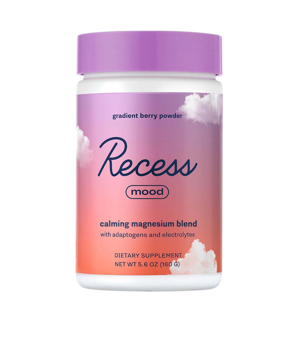 Recess Mood Powder gradient berry tub ready for a soothing drink.