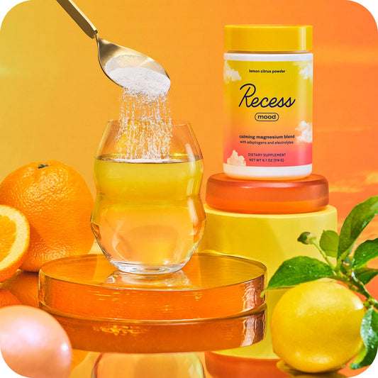 Recess Mood Powder lemon citrus tub side highlights hydration support