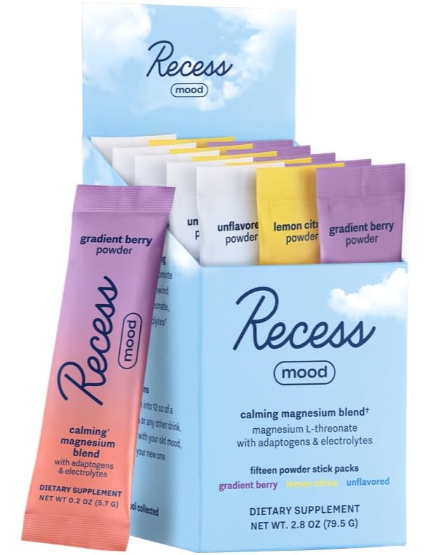 Recess Mood Powder sampler box front view for on-the-go calm.