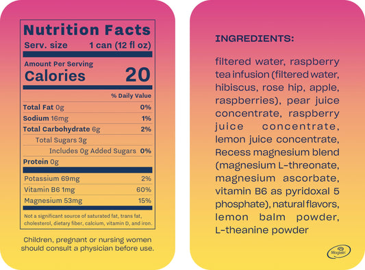 Recess Mood raspberry-lemon can close-up for a refreshing unwind.