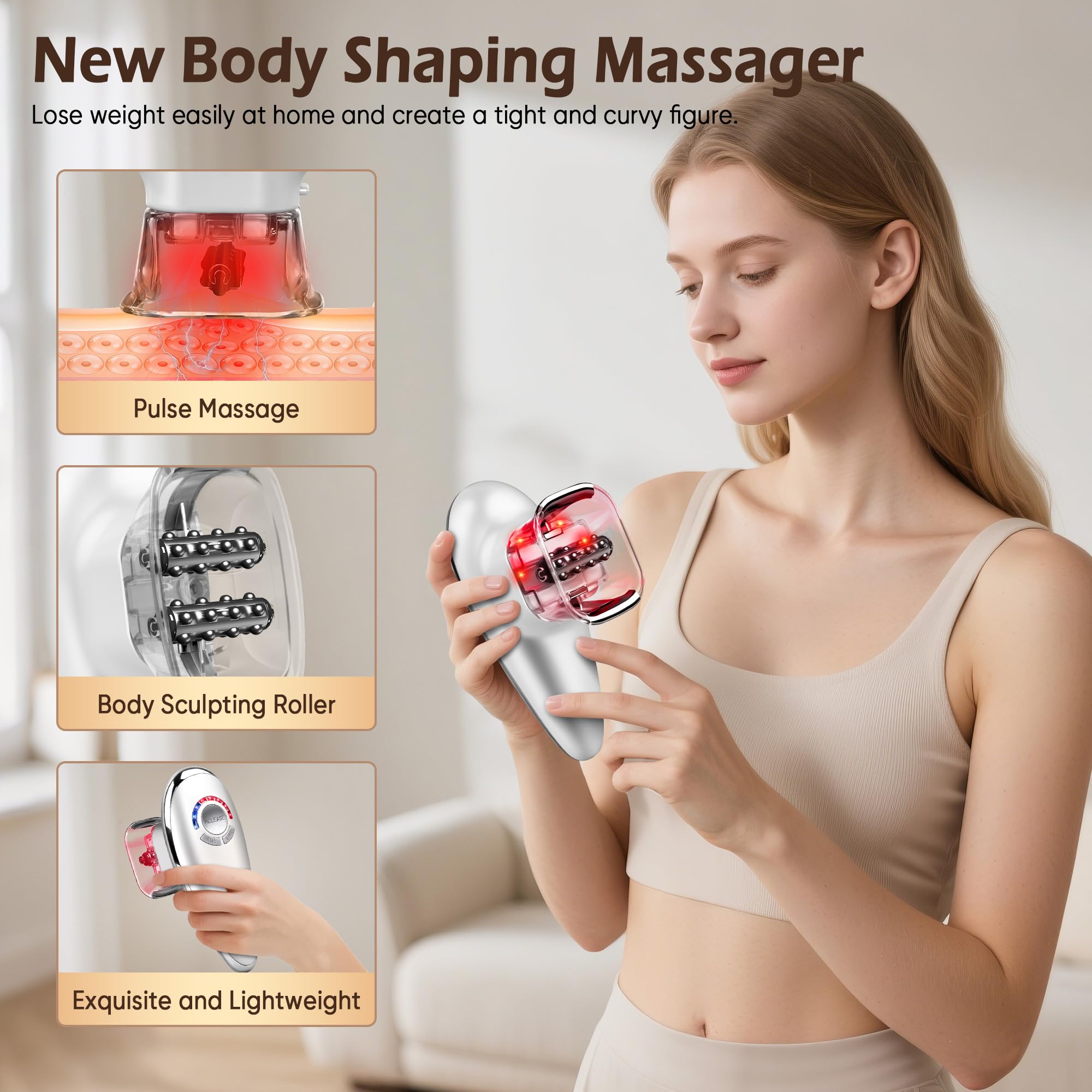 Recgovt dual massage heads enable broad and precise coverage