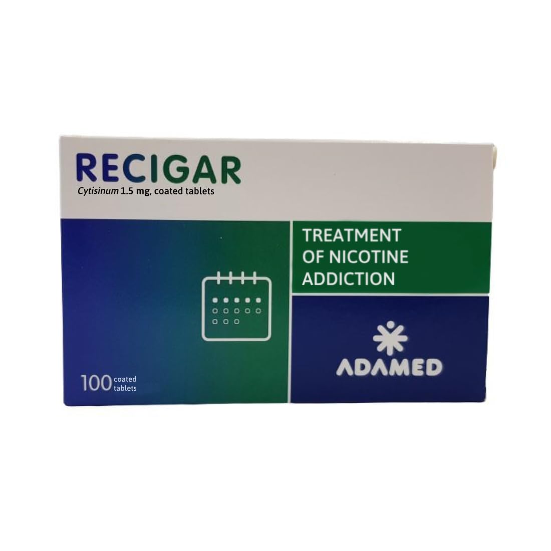 Recigar 100 tablets pack ideal for ongoing quit routine.