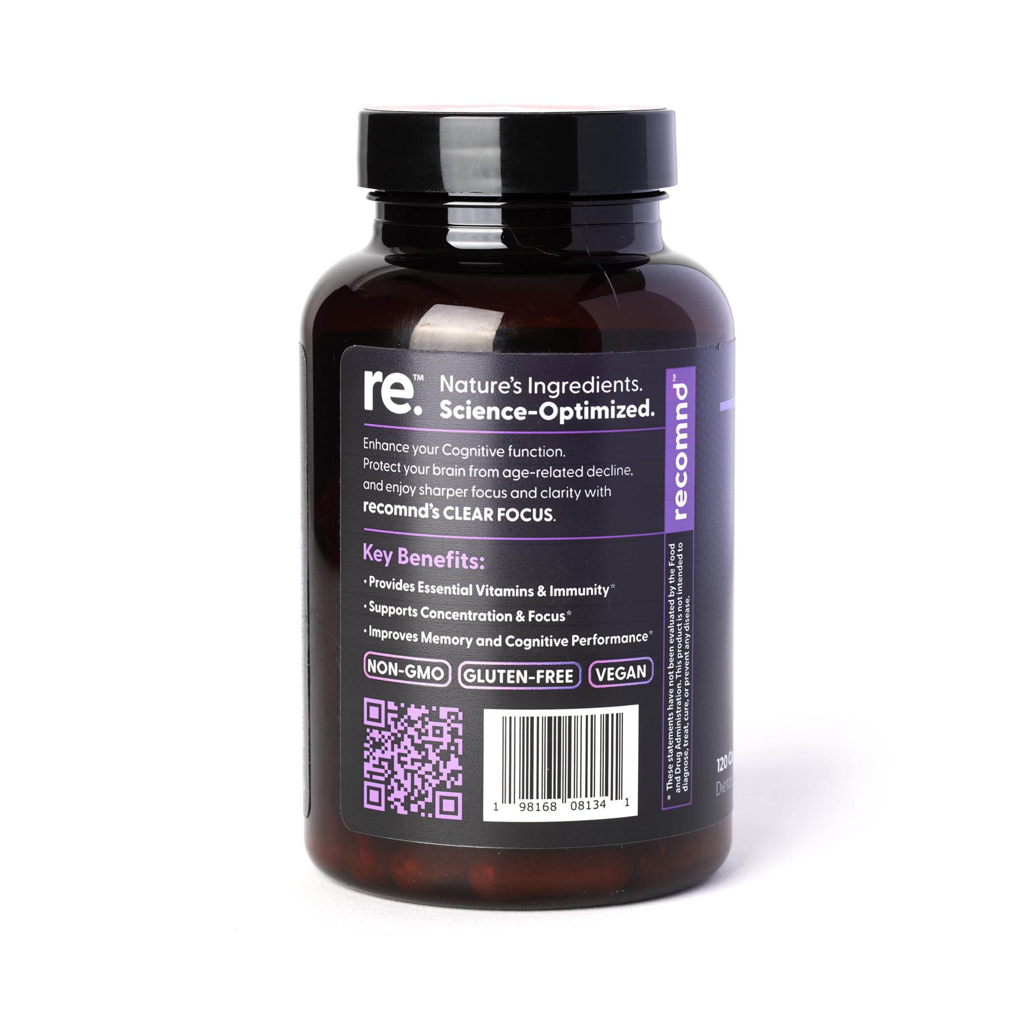 recomnd Supplement packaging shot emphasizes 120 capsules per bottle.