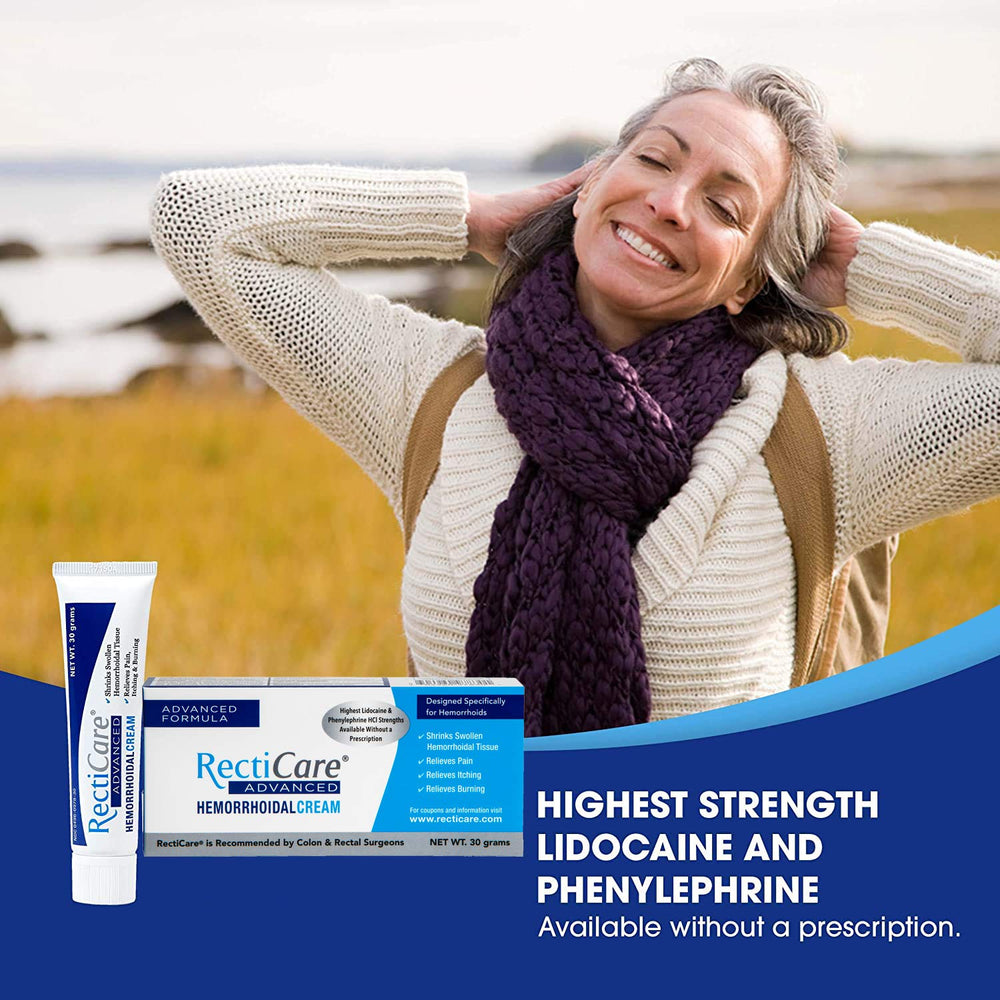RectiCare Advanced with lidocaine demonstrates fast numbing of irritated tissue.