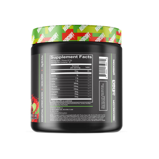 REDCON1 Grunt EAAs Cherry Lime serving demonstrates convenient recovery after training