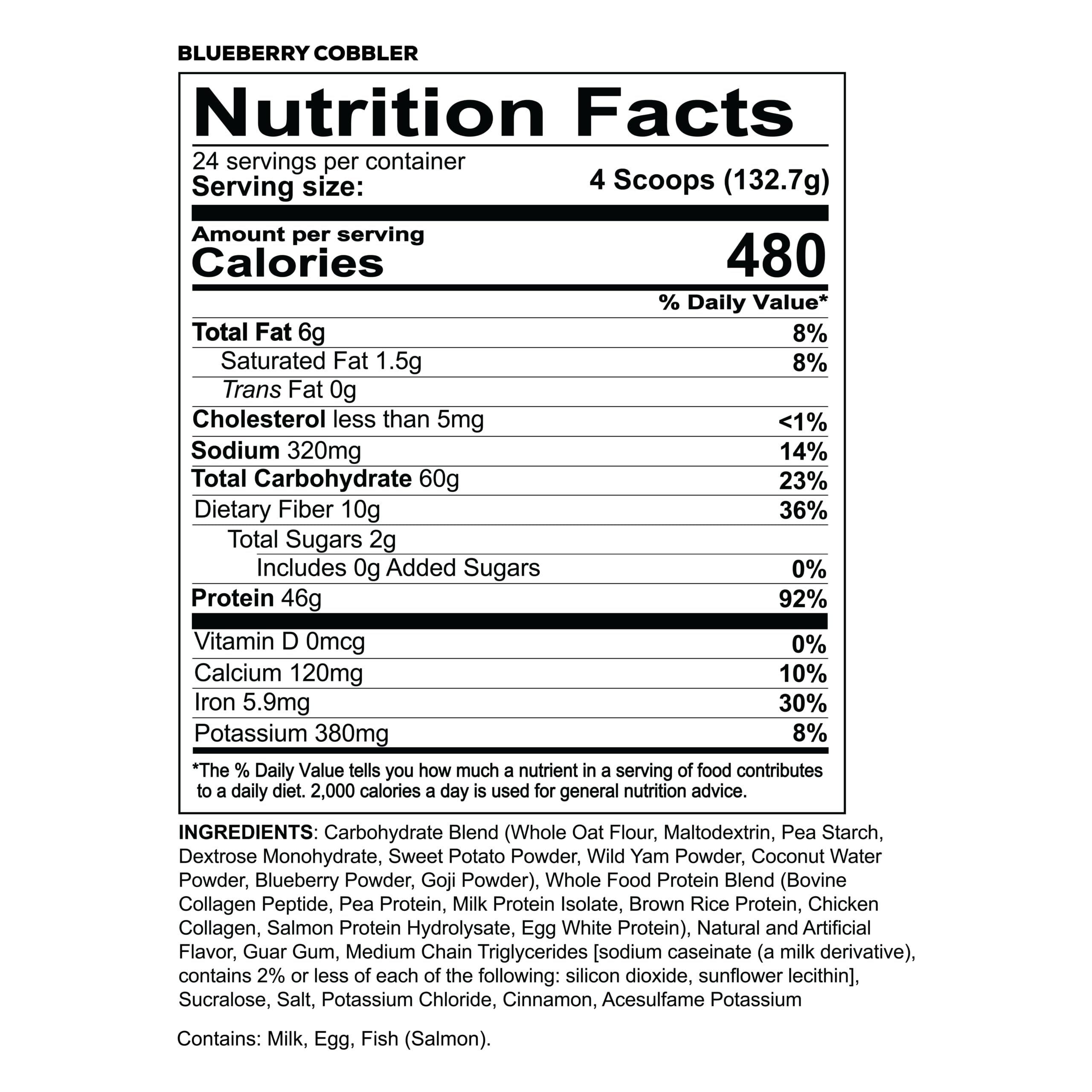 Redcon1 MRE Blueberry Cobbler scoop with powder for protein boost