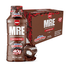 REDCON1 MRE Hostess Cupcakes bottle front shown; lactose-free protein on the go.