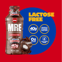 REDCON1 MRE Hostess Cupcakes pack shot emphasizing 12-pack convenience.