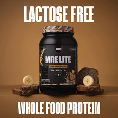 REDCON1 MRE LITE banana nut bread label close-up helps verify ingredients