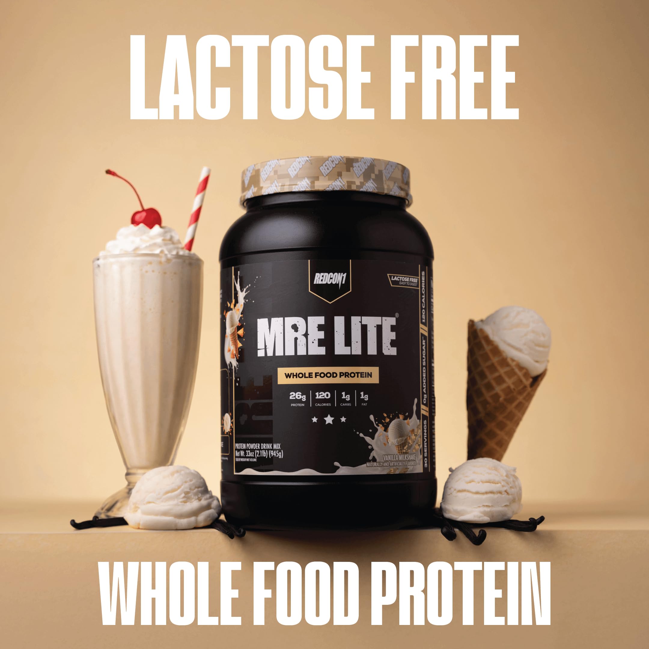 REDCON1 MRE LITE serving cup ready for a post-workout shake.