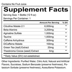 Redcon1 Total War RTD caffeine blend visual highlighting 350mg for fast focus.